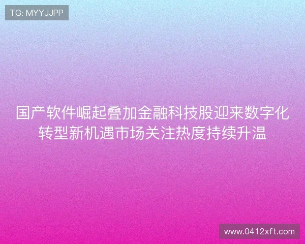 国产软件崛起叠加金融科技股迎来数字化转型新机遇市场关注热度持续升温